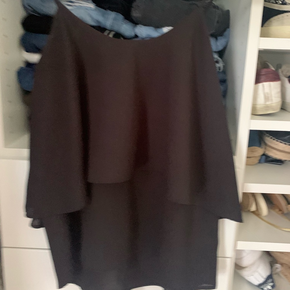 Small black ruffle tiered tank great condition!!
